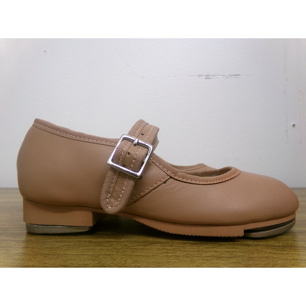 Dance Tap Shoes Capezio Toddler 9.5 Jane Leather Buckle Tan
